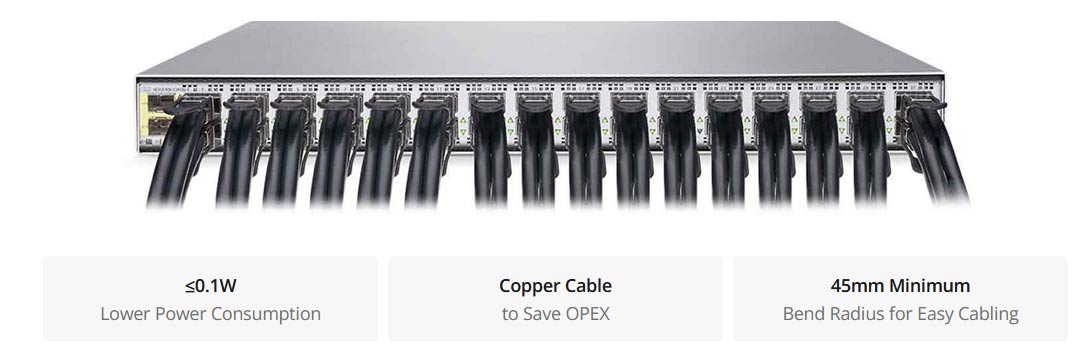 مصرف انرژی پایین و صرفه‌جویی انرژیکابل Direct Attach Copper (DAC) با مصرف انرژی نزدیک به صفر