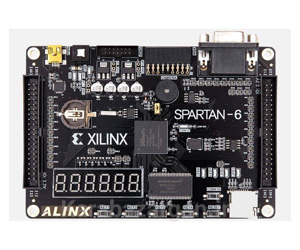 نمای برد توسعه FPGA AX309 با تراشه Spartan-6