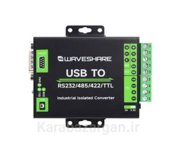 مبدل صنعتی USB به سریال ویوشیر WAVESHARE 3 مبدل صنعتی USB به سریال ویوشیر WAVESHARE مدل USB TO RS232/485/422/TTL